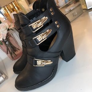 Black Booties with Buckles